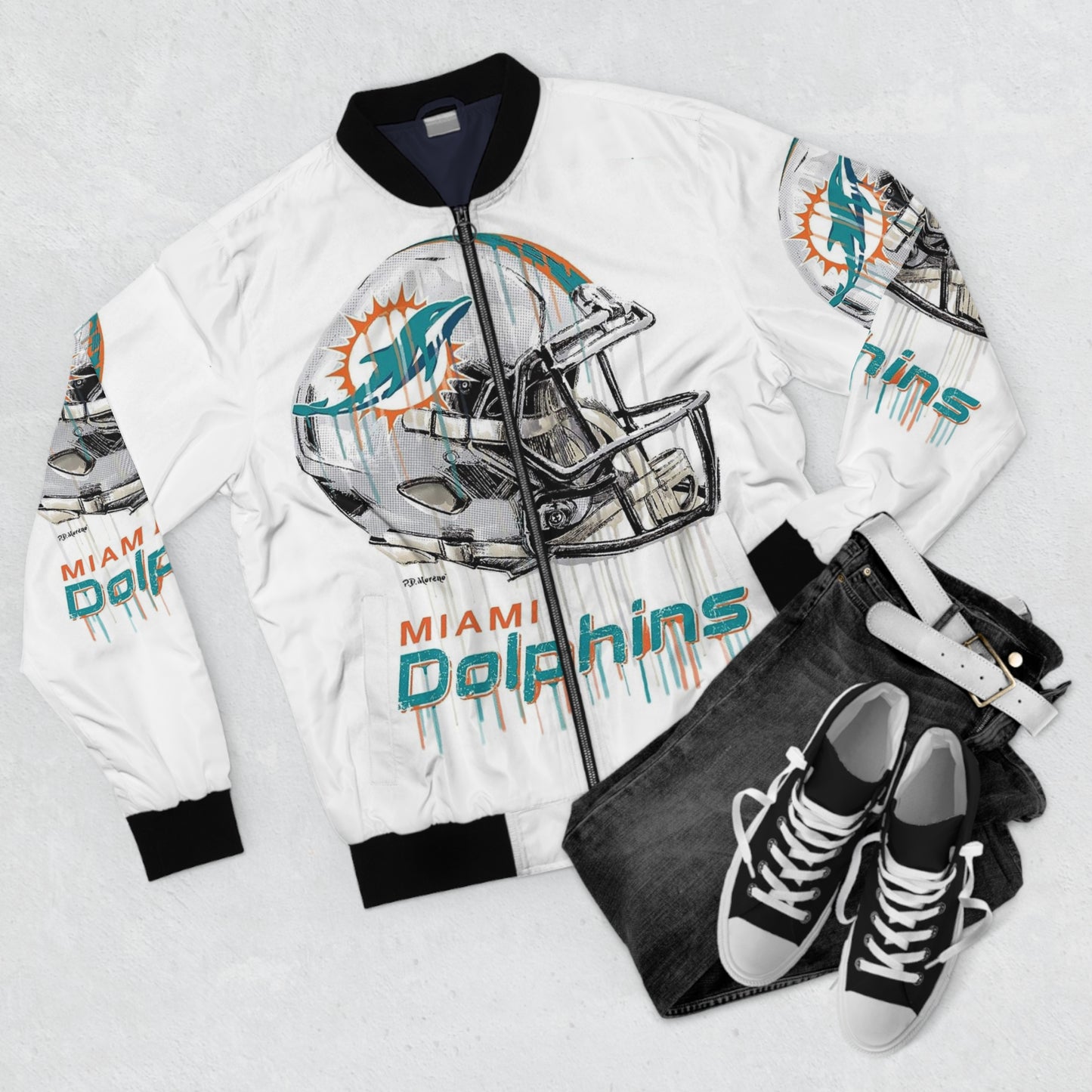 Miami Dolphin’s Men's Bomber Jacket (AOP)