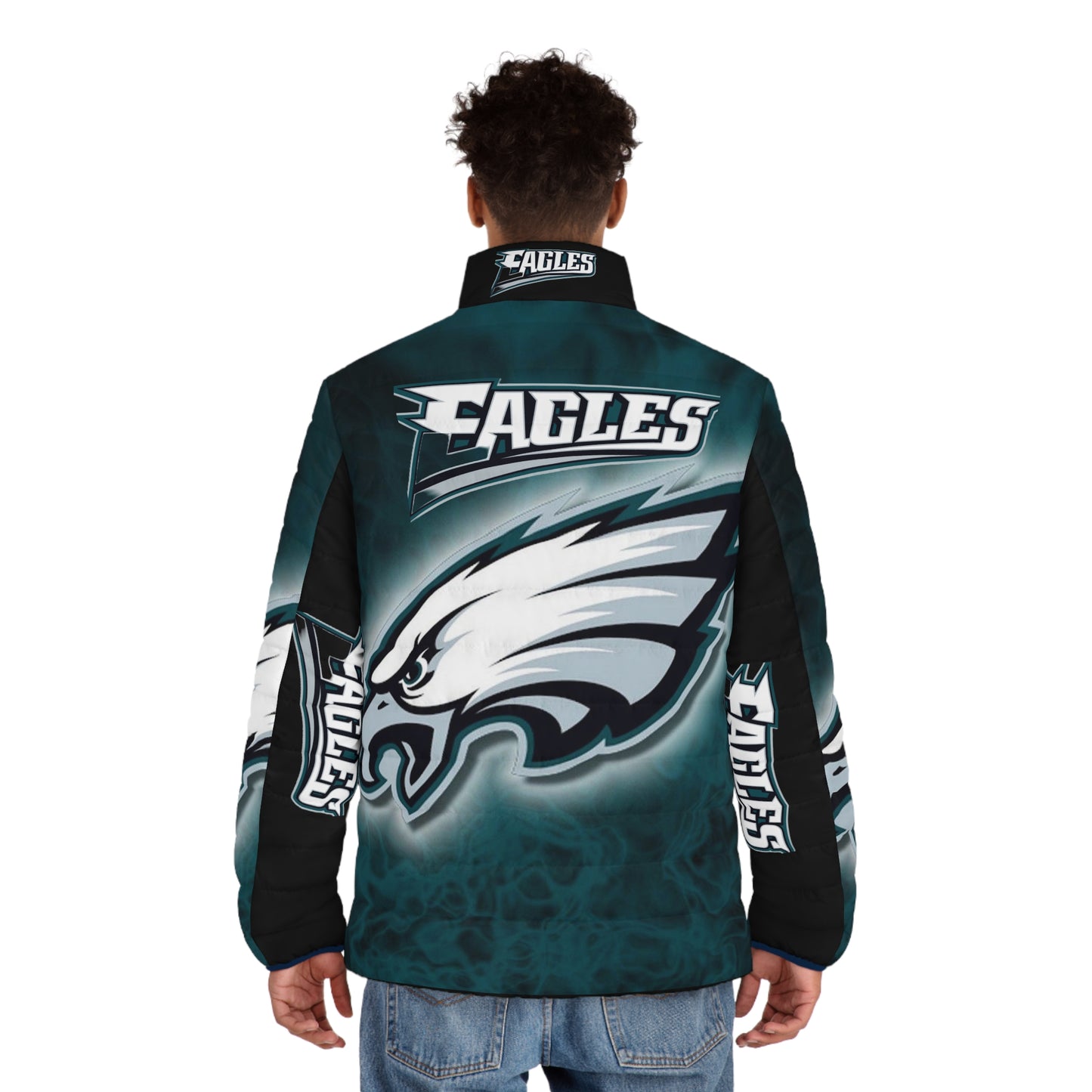 Custom eagles Men's Puffer Jacket (AOP)