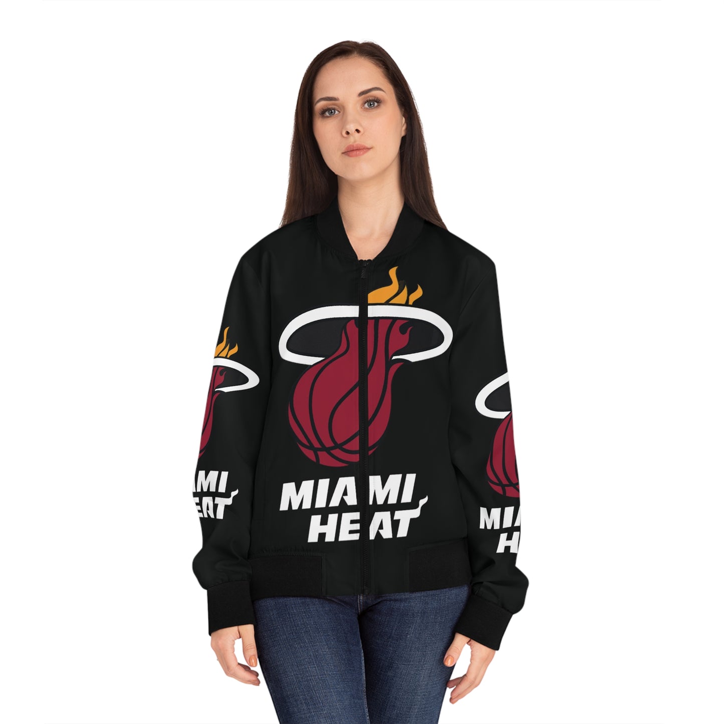 Woman Miami heat jacket